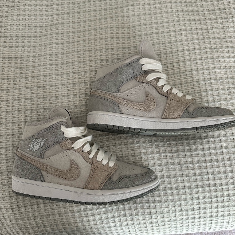 Jordan Gray Tan Athletic Sneakers Versatile Design